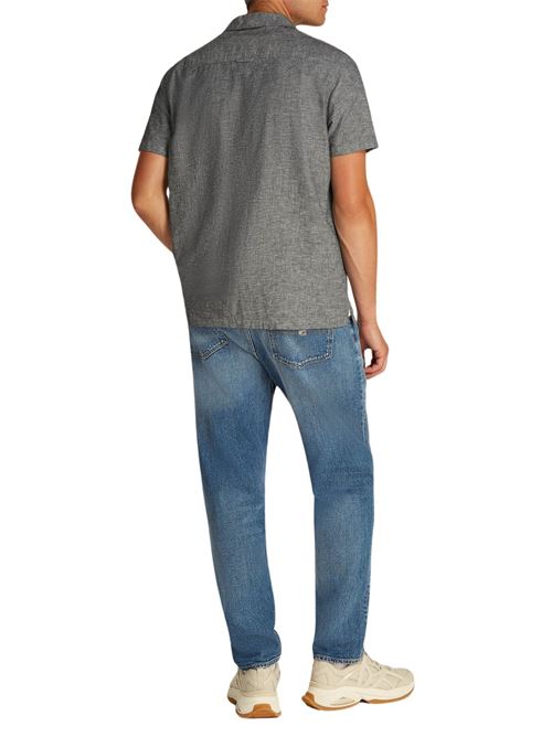 Camicia uomo grigia misto lino Tommy Jeans | DM0DM20895C1G